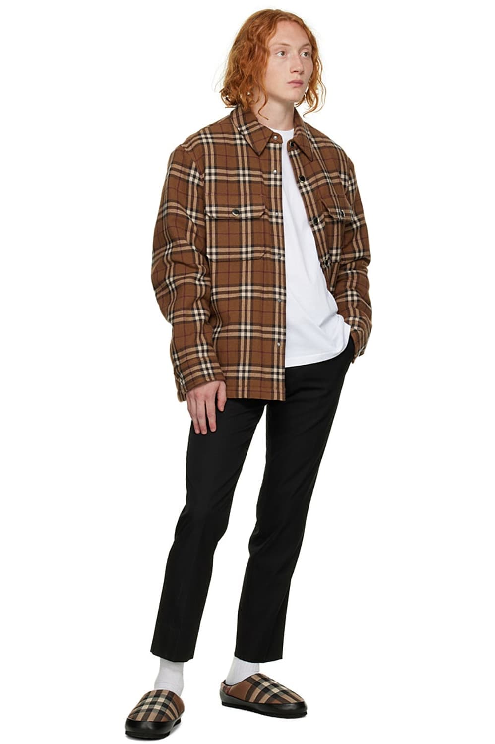 버버리 체크 울 시어링 양털 자켓 상품이미지7