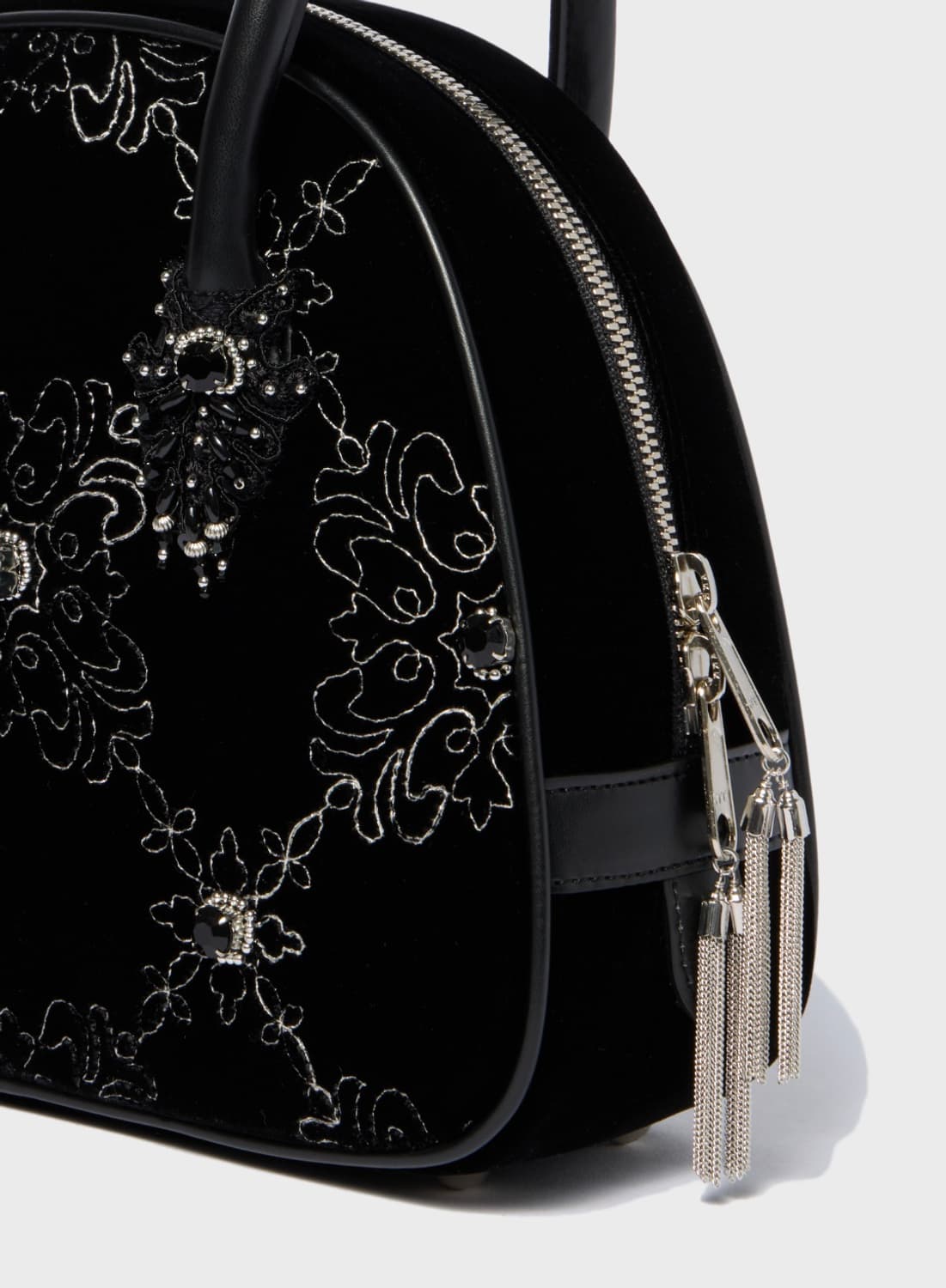 타나카 다이스케 팰리스 타일즈 벨벳 핸드백 블랙 상품이미지2