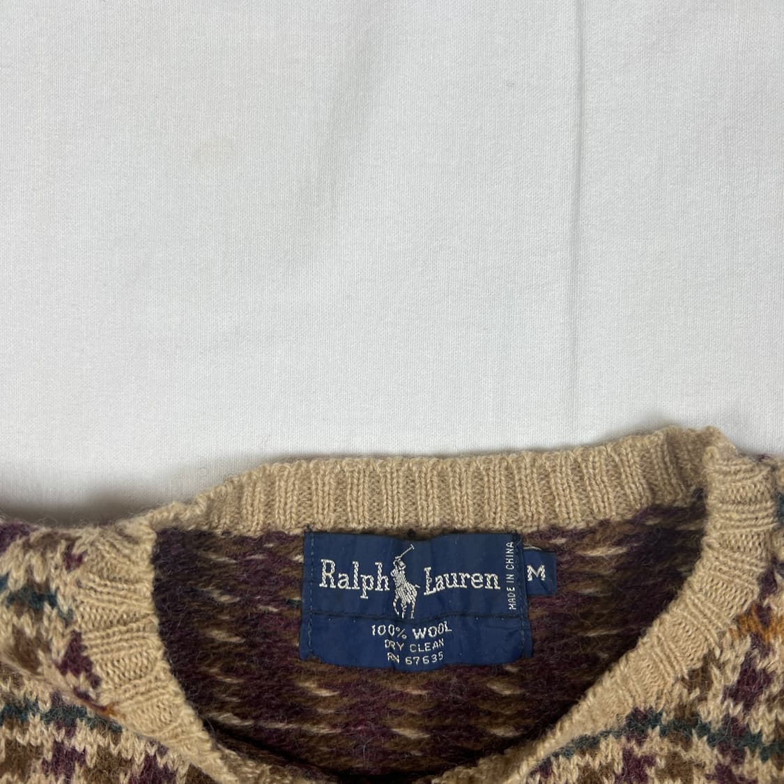 90‘s 폴로랄프로렌 천둥오리 체크 니트 스웨터 상품이미지8