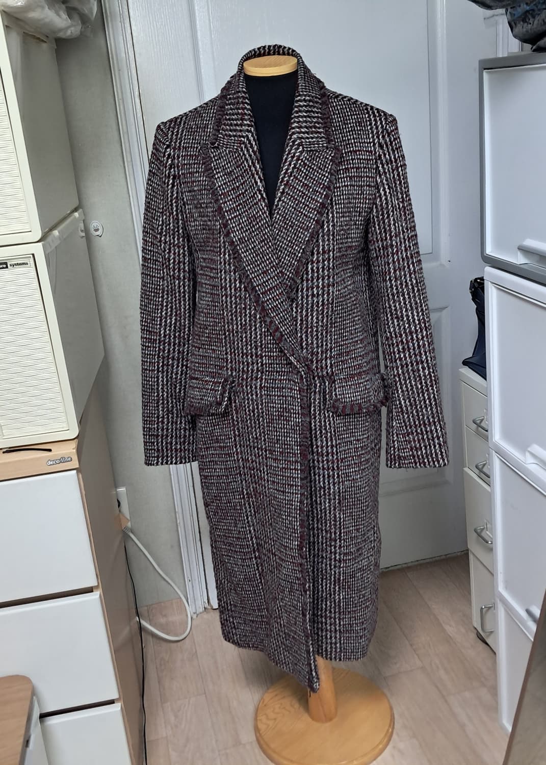 Marja Kurki 마리아꾸르끼 체크 모 롱코트 55 상품이미지1