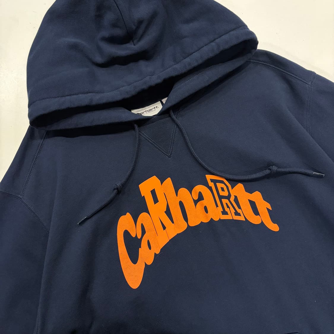 [L] 칼하트 네이비 오렌지 로고 후드티 B284 상품이미지3