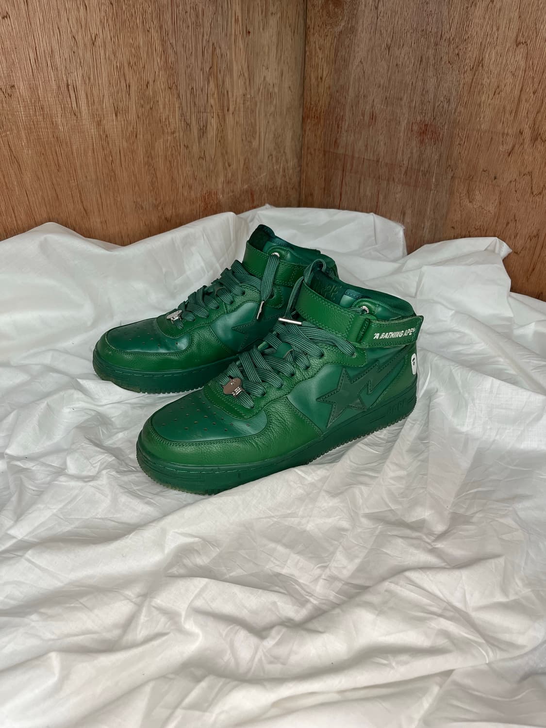 베이프 베이프 스타 미드 벨크로 레더 스니커즈 상품이미지3