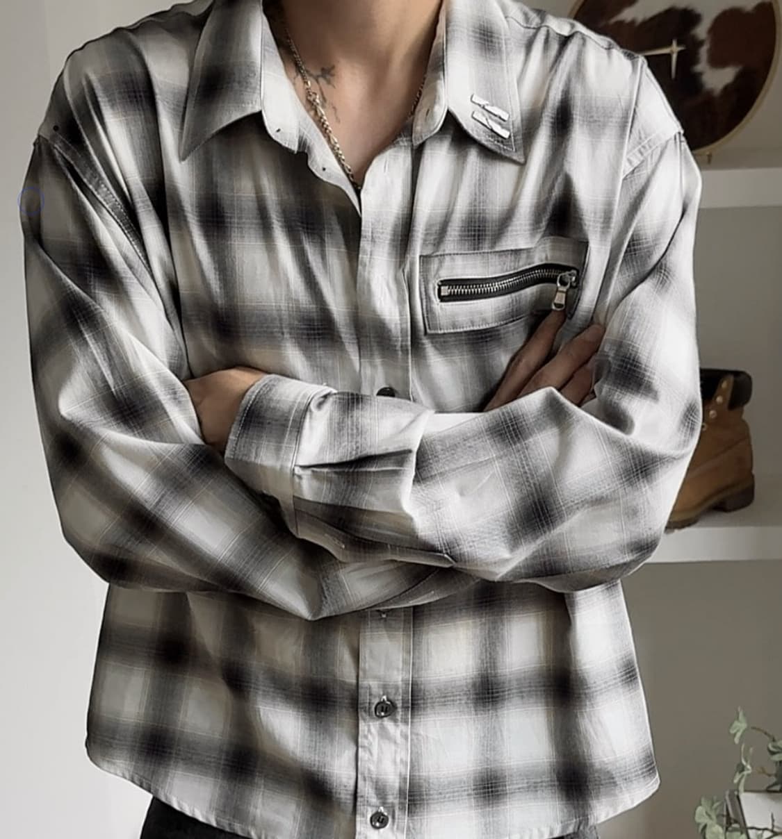POG MILITARY JAPAN COTTON CHECK SHIRT 상품이미지2