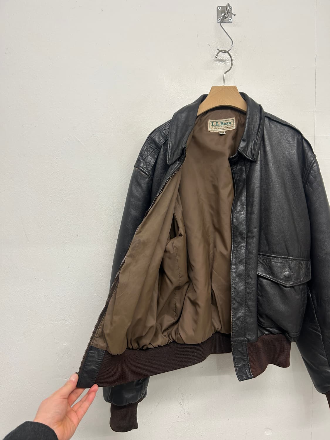 90s L.L.Bean 염소가죽 A2 레더 플라잉자켓  상품이미지3