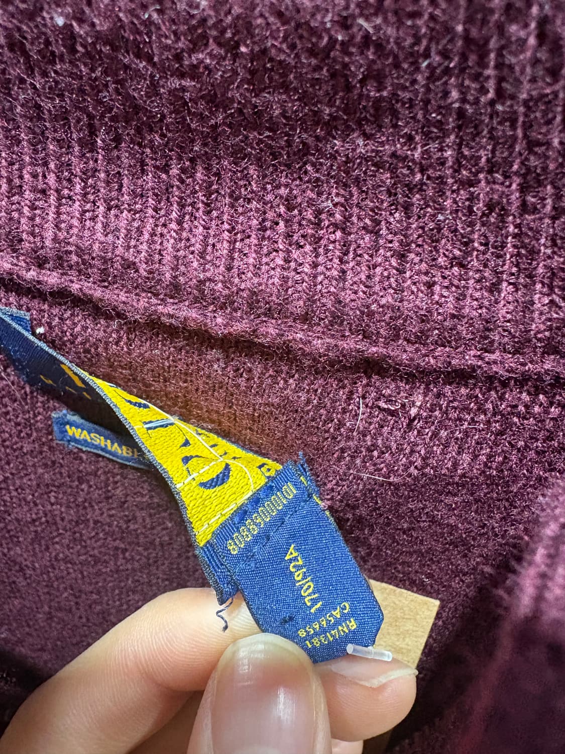 S 폴로랄프로렌 레드포니 딥버건디 반집업 니트 상품이미지7