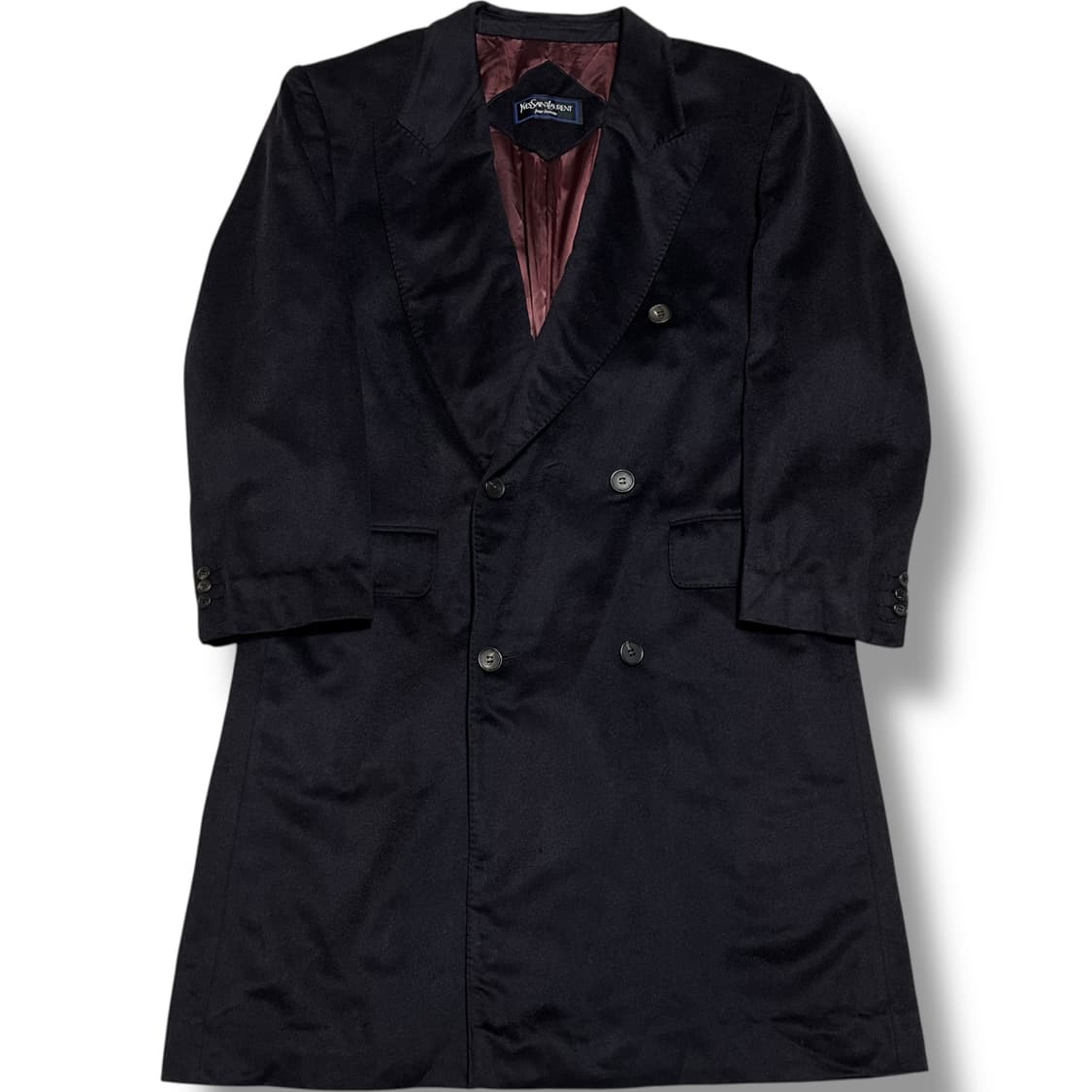 90's YSL 캐시미어 100% 더블 브레스티드 코트 상품이미지1