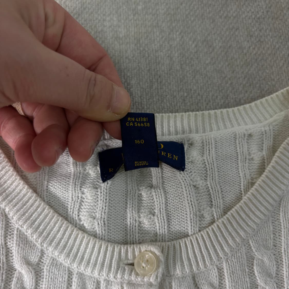 W 95 폴로랄프로렌 스몰포니 꽈배기 가디건  상품이미지3