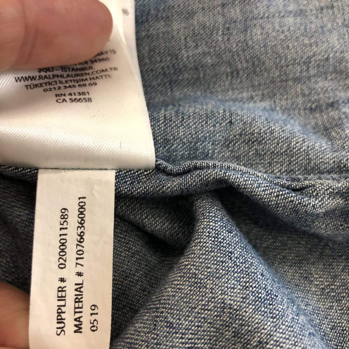 폴로 랄프로렌 샴브레이 데님셔츠 M 클래식핏 상품이미지7