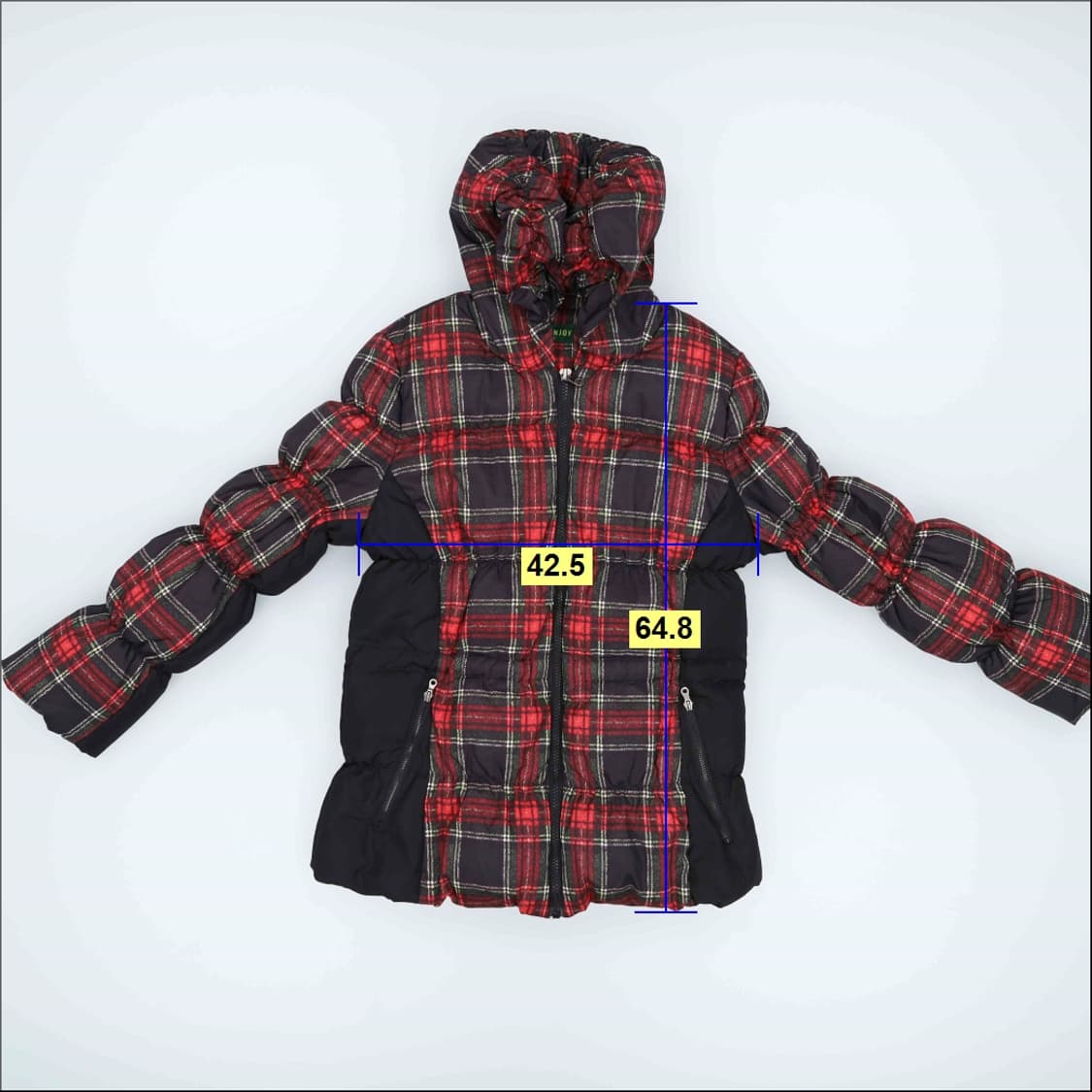 [95] 그린조이 여성 덕다운 체크 패딩 0116H1 상품이미지6