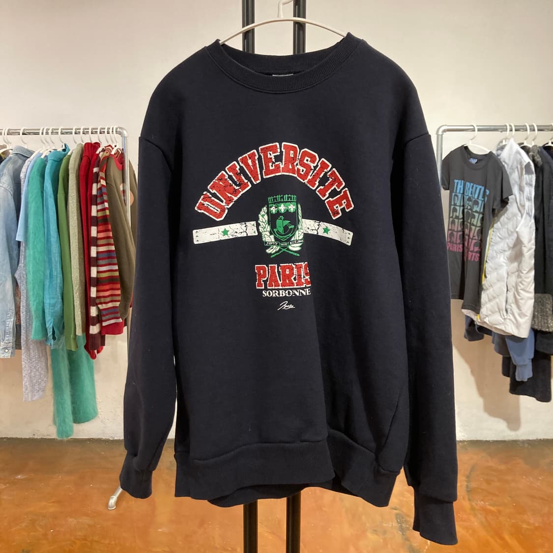 빈티지 네이비 로고 크루넥 맨투맨 상품이미지1