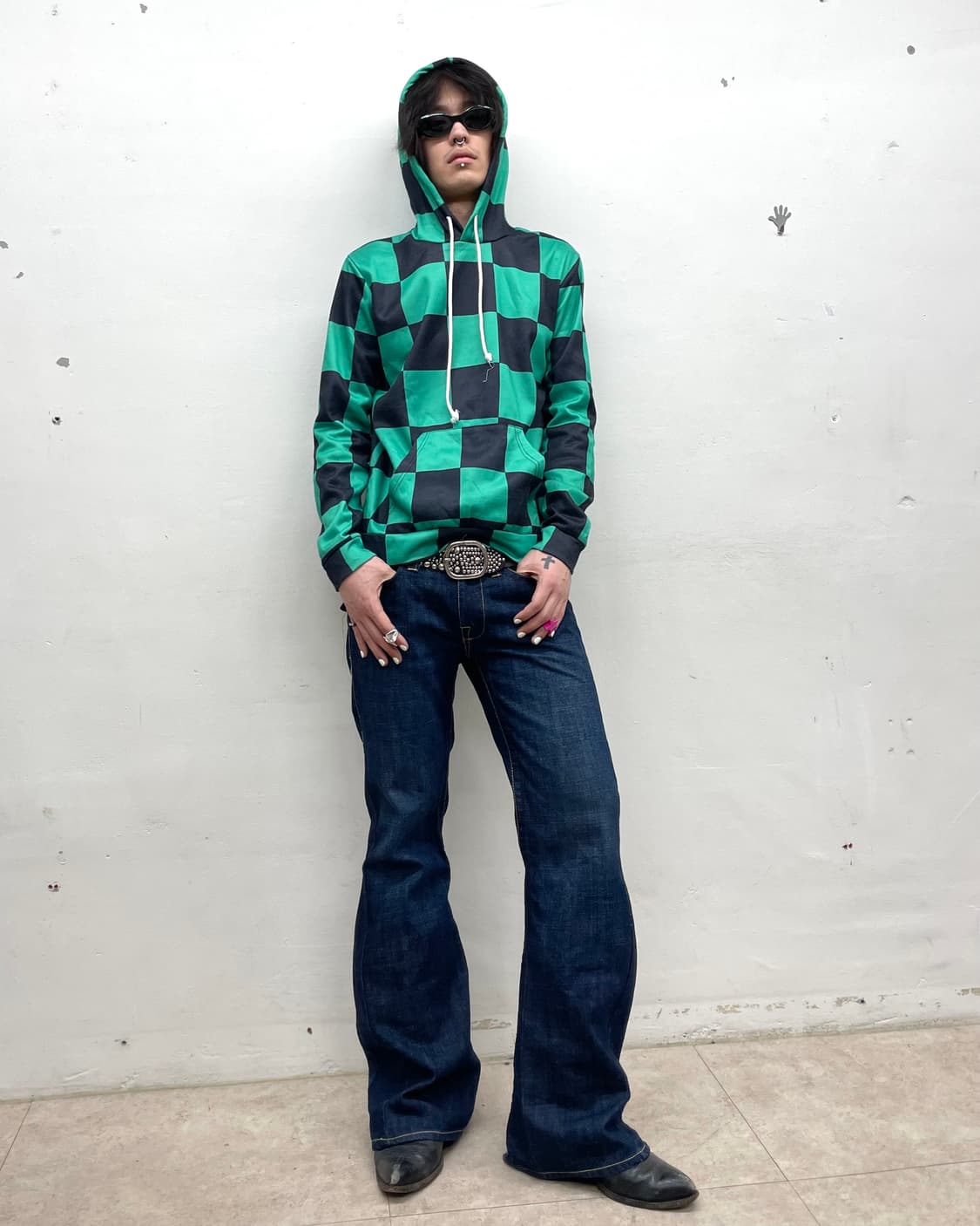 green checkerboard hoodie 상품이미지6