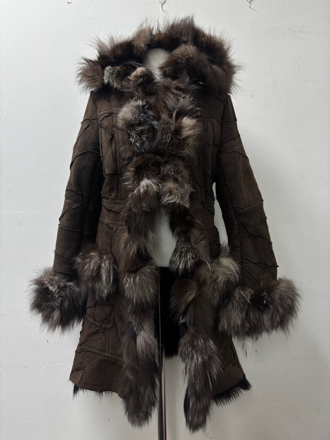 “PD&PD”00‘s Rough Brown Leather Fur Trim 상품이미지5