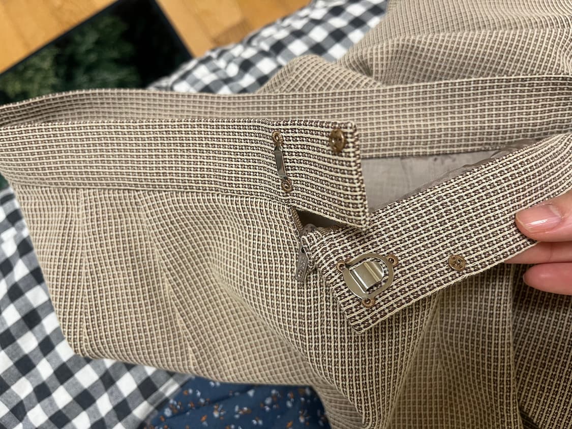 새제품 Quatre Chats 브라운 체크 자켓&스커트 셋업 상품이미지7