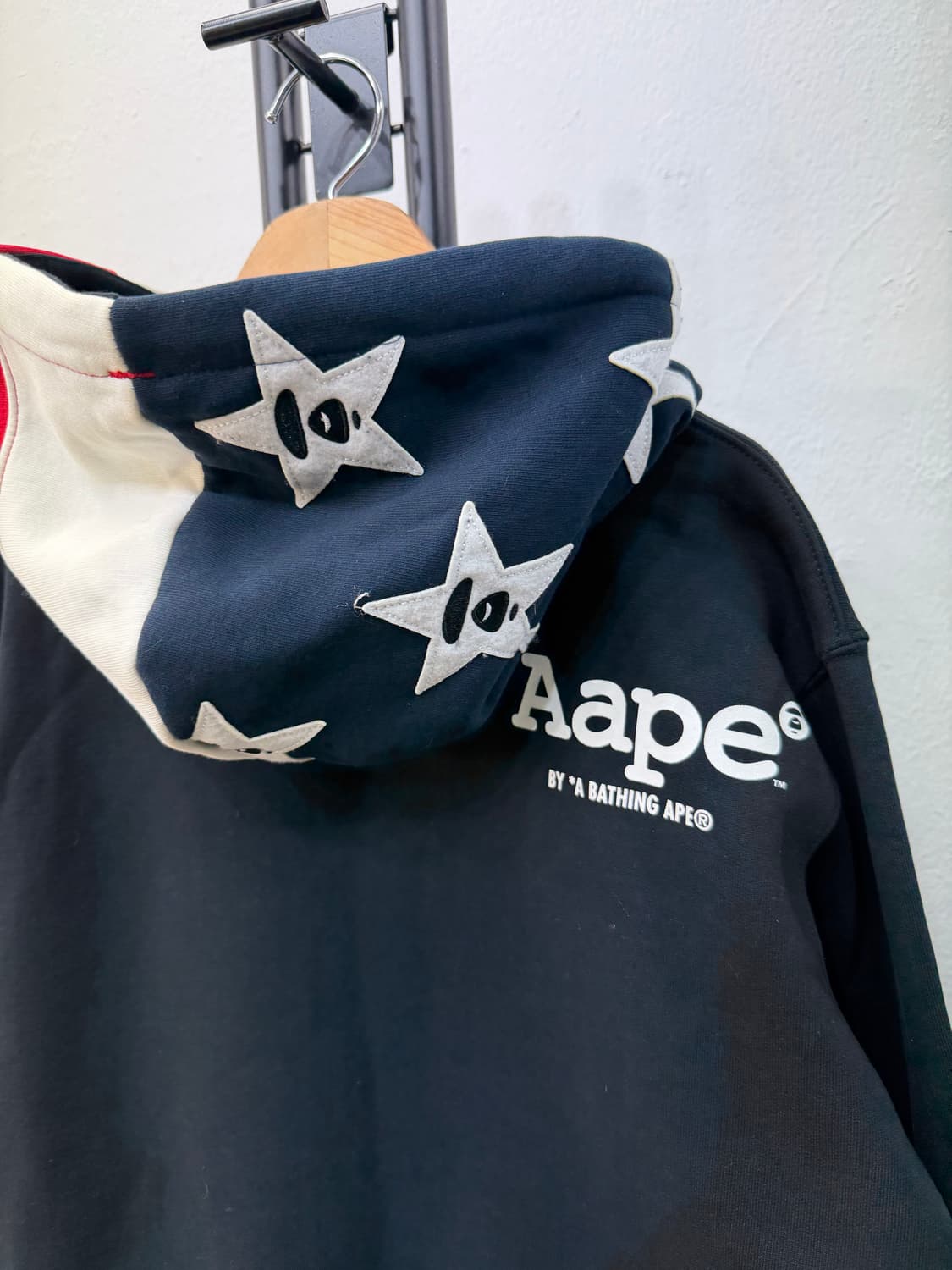 정품) AAPE 에이프 베이프 스타패치 후드티 XL 상품이미지5