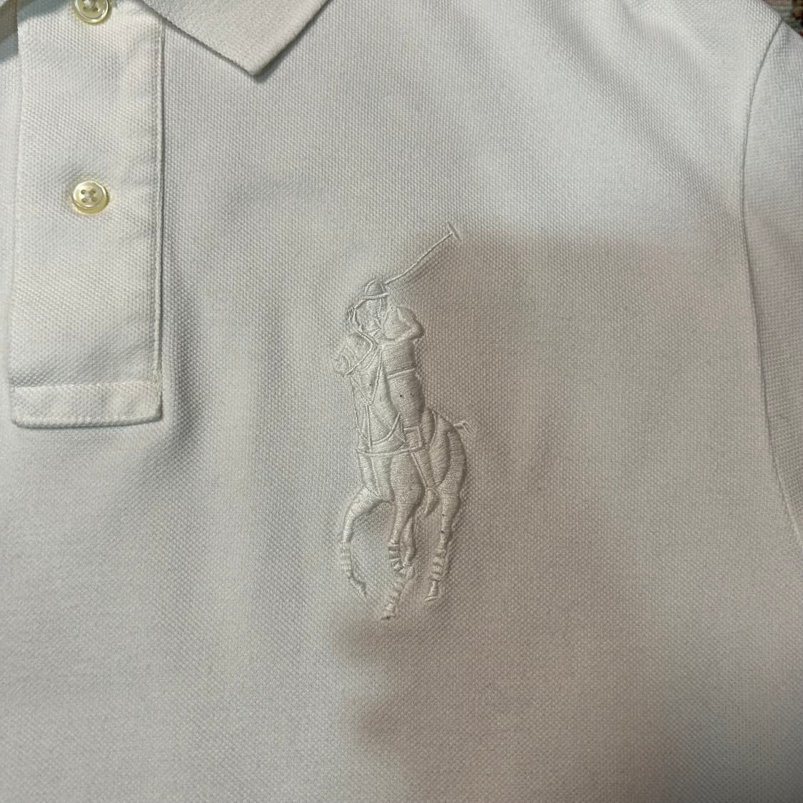 [L] 폴로 랄프로렌 화이트 빅포니 카라 반팔 상품이미지3