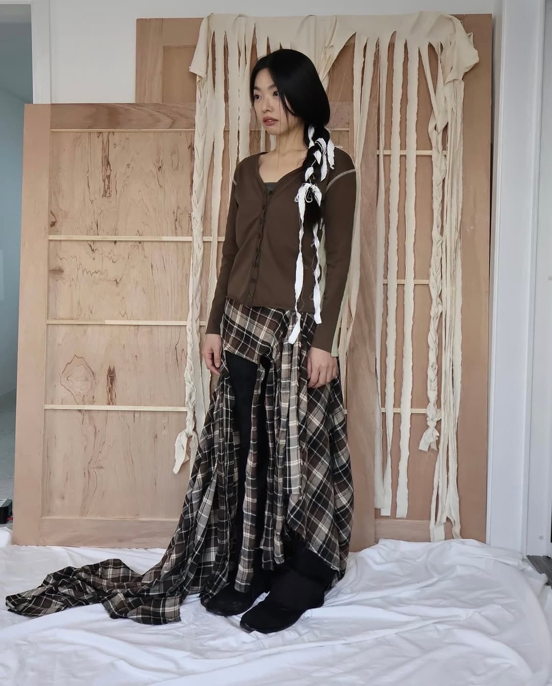 0tape 백 가디건 브라운  상품이미지1