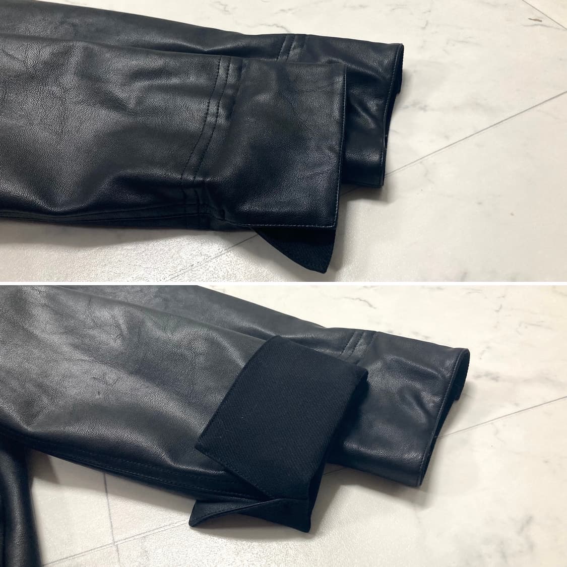 (거의 새것)노어 하프 트렌치 레더 자켓 44-55 상품이미지7