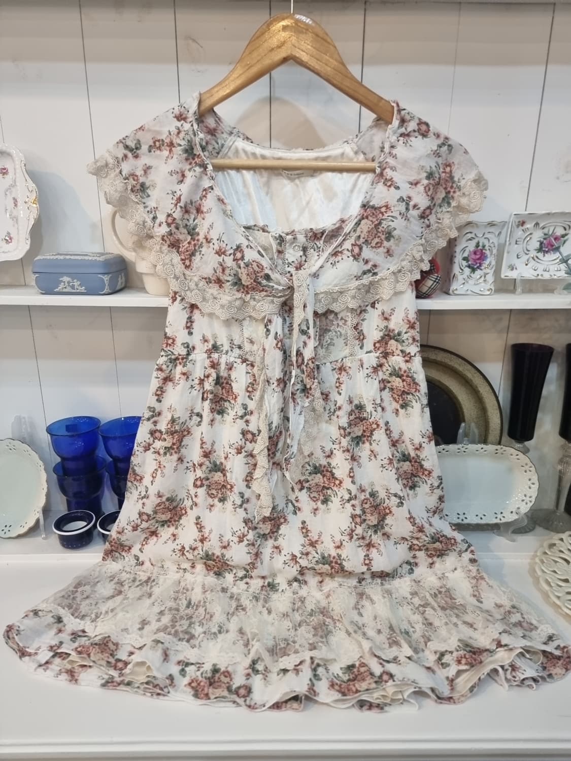 axes femme(악시즈팜므) 빈티지로즈 레이스 프릴 원피스 상품이미지5