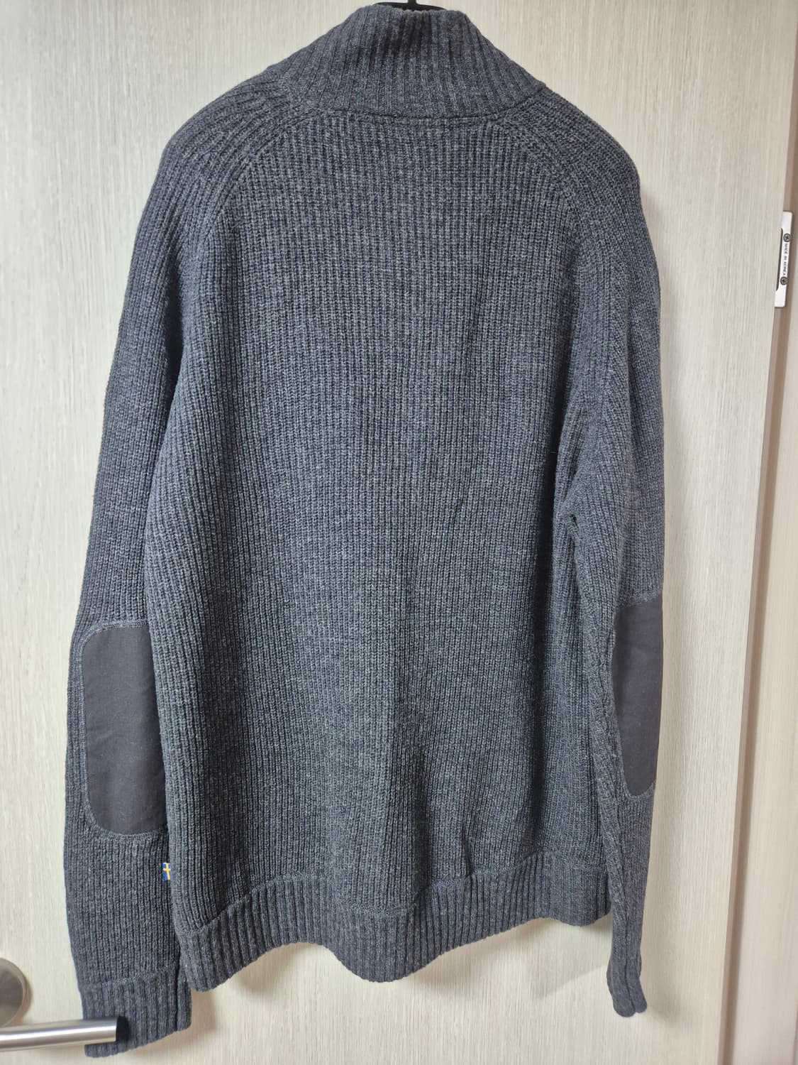 피엘라벤 남성 풀집업 램스울 니트 가디건 M 남성 엘보패치 상품이미지4