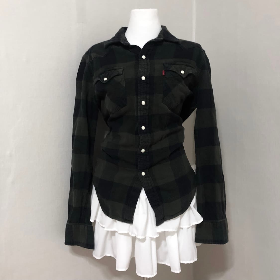 리바이스 딥그린 체크 셔츠 S  상품이미지1