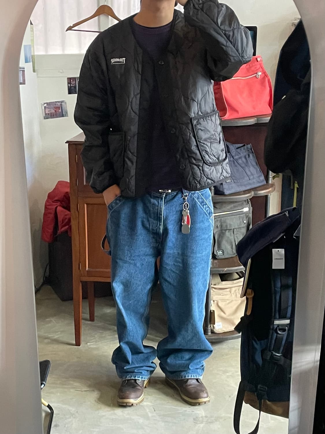 THRASHER 트레셔 깔깔이 경량패딩 XL 상품이미지3