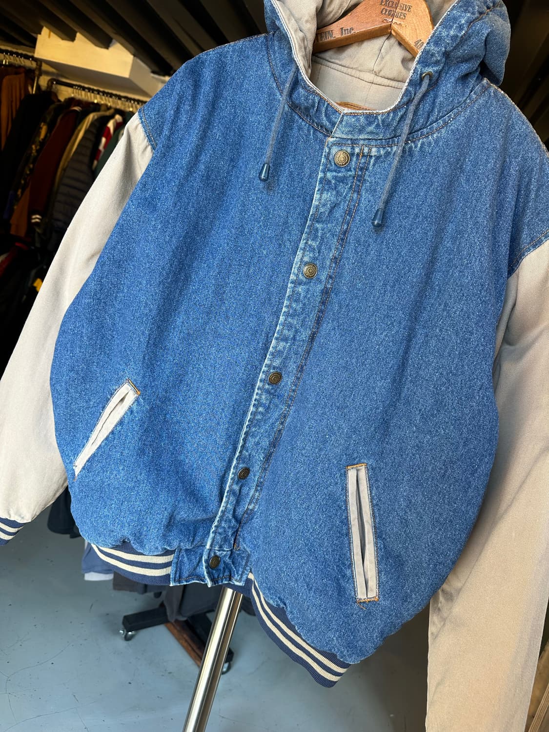 데님 후드 붐버 자켓 상품이미지4