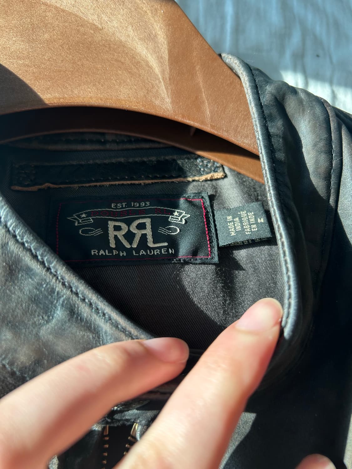 rrl 더블알엘 레더 모토 자켓 m 상품이미지2