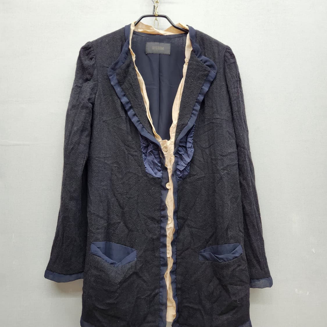 한섬 시스템 프릴 티테일 모 자켓 S~M 상품이미지1