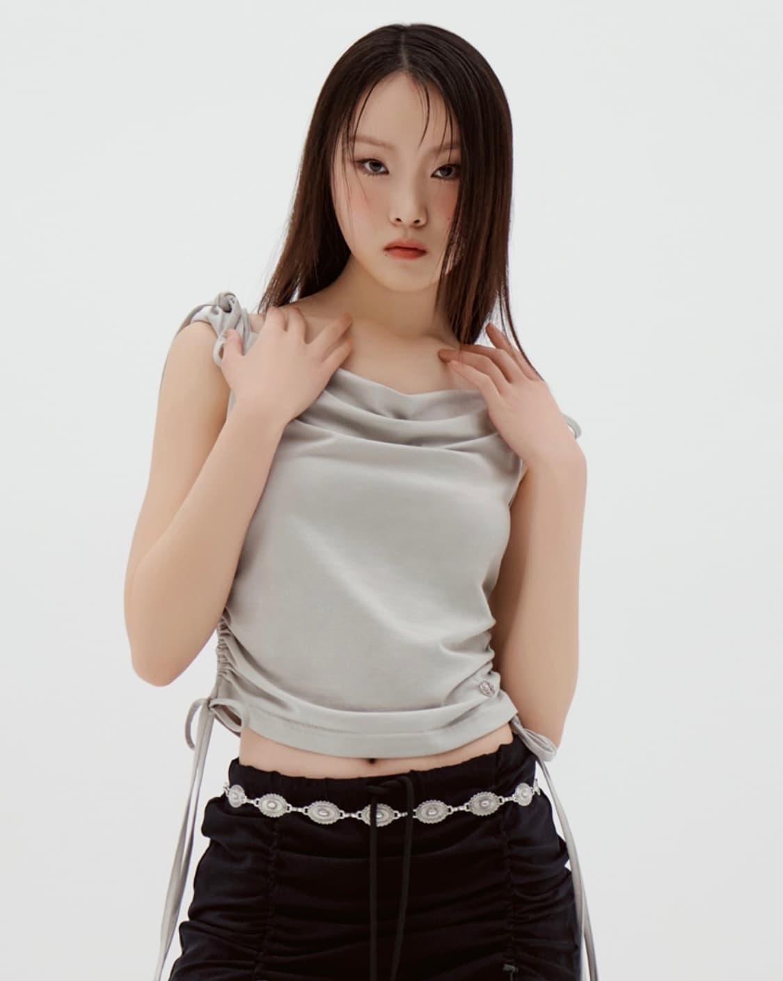 라라폭스 HOODED DREAPING SLEEVELESS 상품이미지1