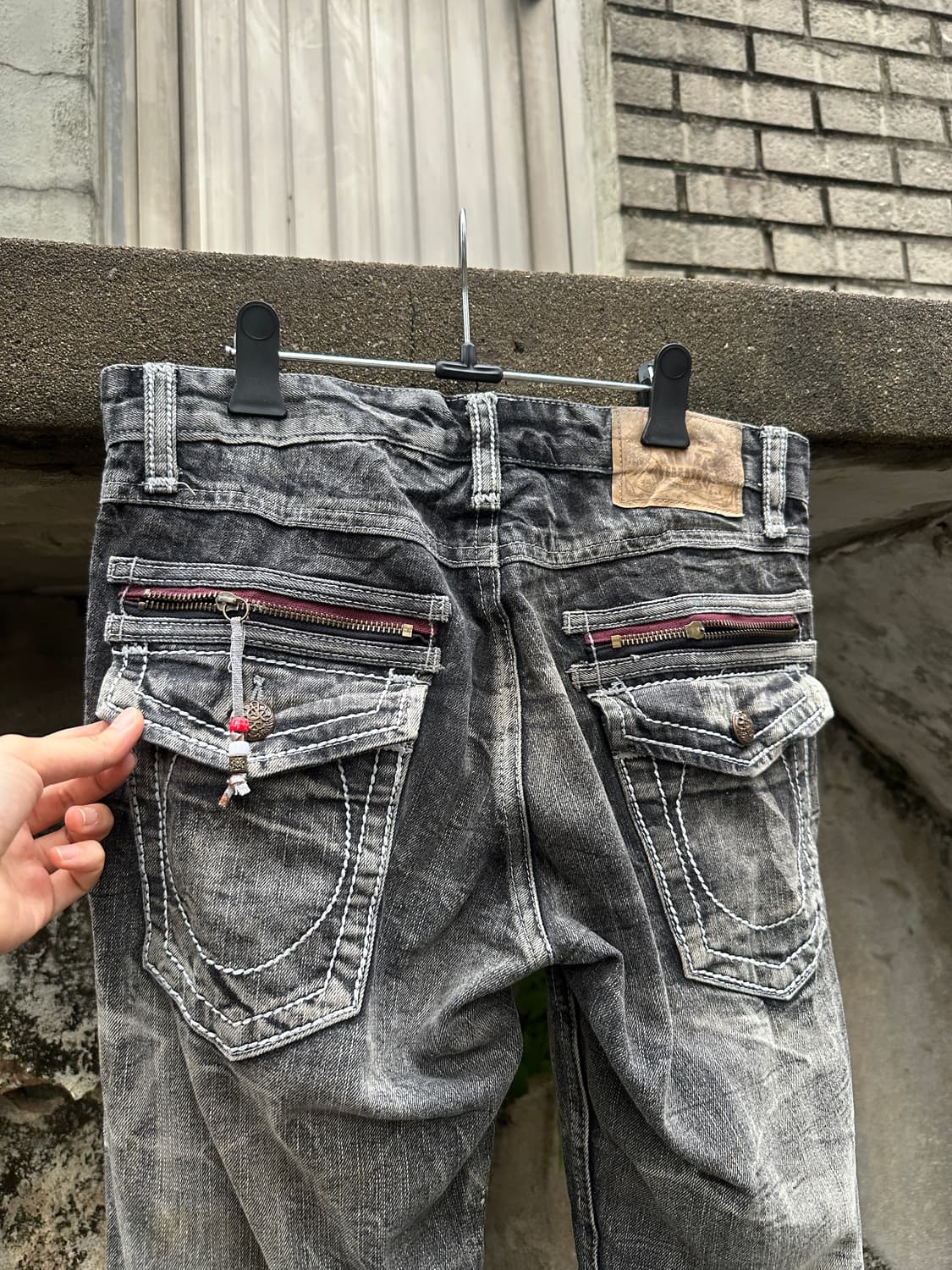 Vintage skull point gray washing jeans 상품이미지9