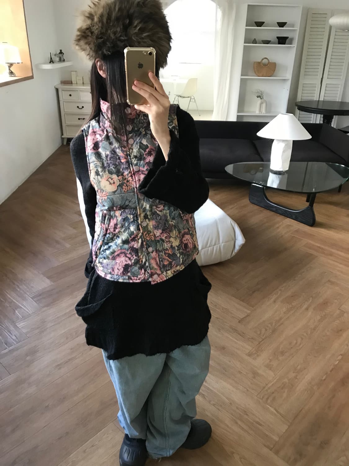 vintage flower pattern vest 상품이미지2