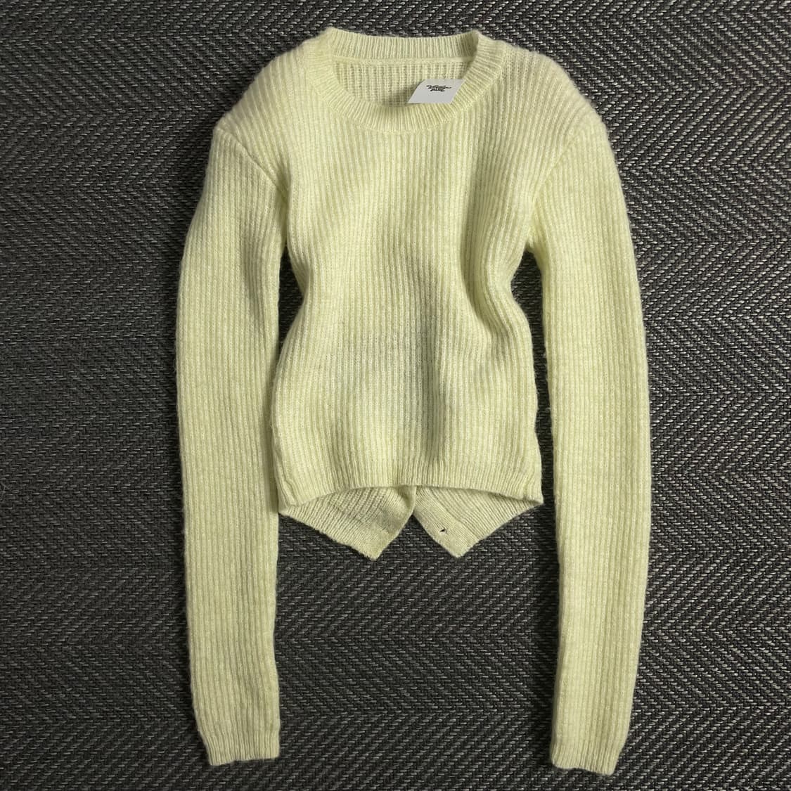 빈티지 우먼스 슬림핏 숄더 보정 패드 골지 스웨터o 3654 상품이미지3