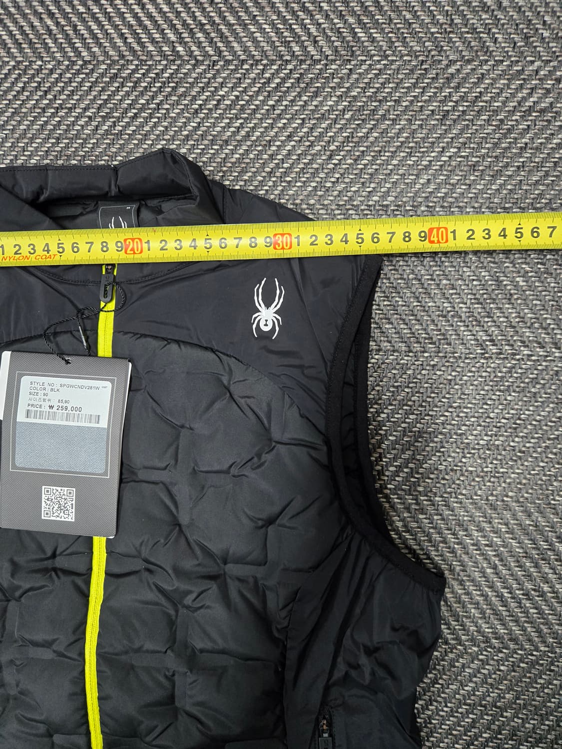 스파이더 구스다운 패딩 조끼 블랙 상품이미지4