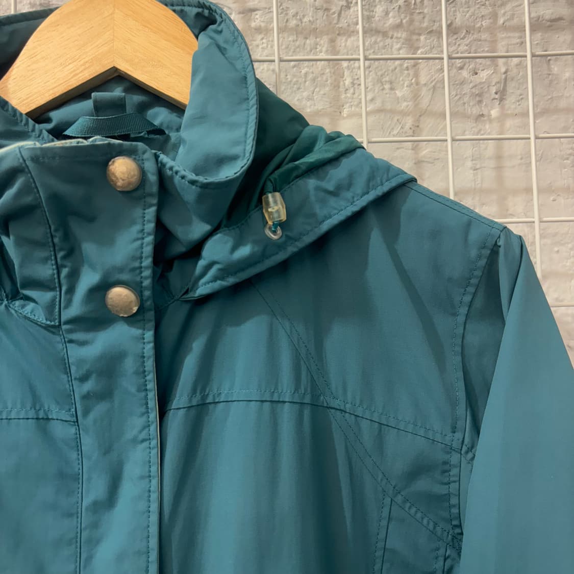 90s LL Bean 엘엘빈 빈티지 청록 에메랄드 바람막이 자켓 M 상품이미지6
