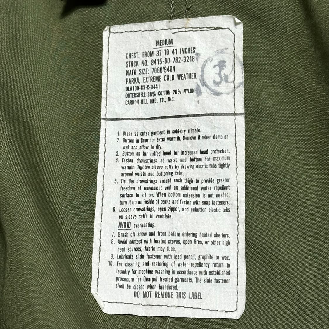 M M-65 80‘s오리지널 미군 피쉬테일 개파카 상품이미지4