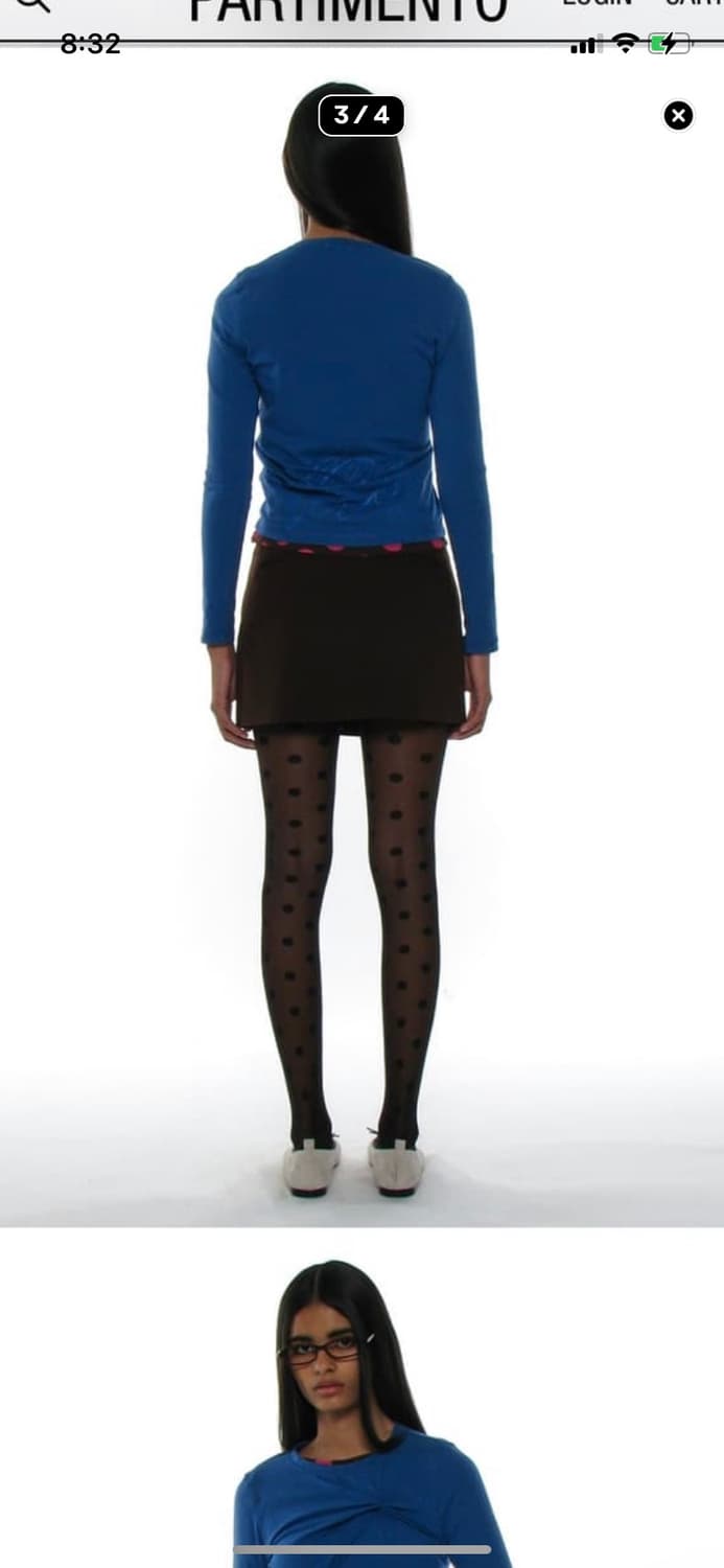 파르티멘토 우먼 꼬임 블루 긴팔 티셔츠 상품이미지4