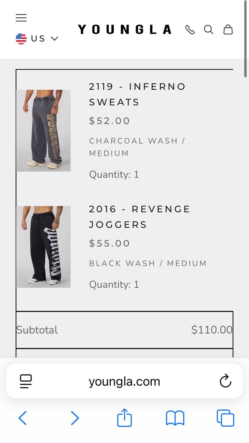 Youngla 인페르노 스웨트 팬츠 조거 상품이미지2