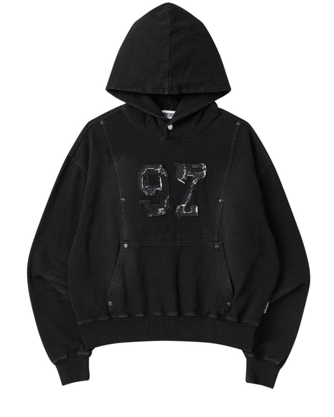 프렌다 Indigo washed hoodie black 워싱 후드티 s 상품이미지1