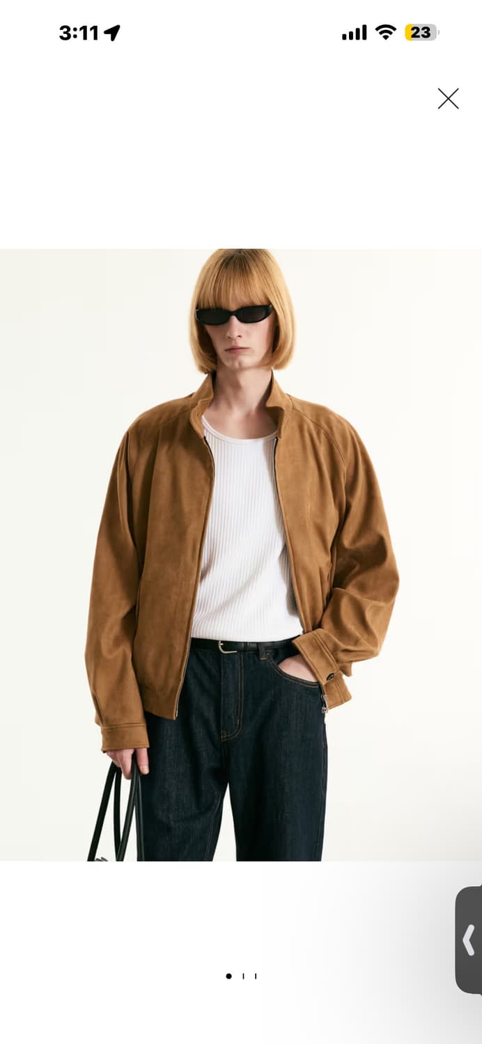 Tngt 스웨이드 해링턴 자켓 100사이즈 상품이미지1