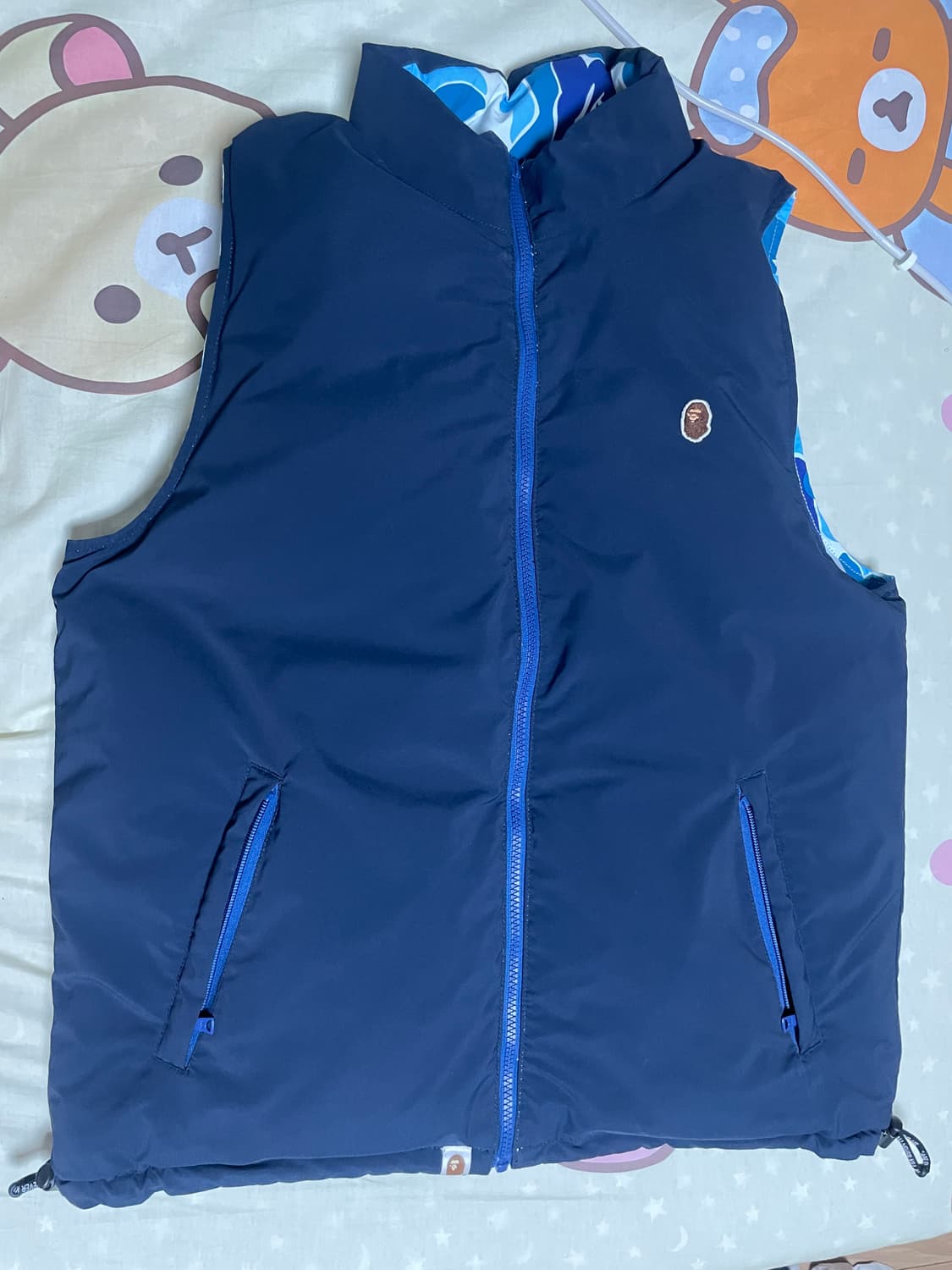 베이프 리버시블 조끼 패딩 청계 블루 상품이미지3