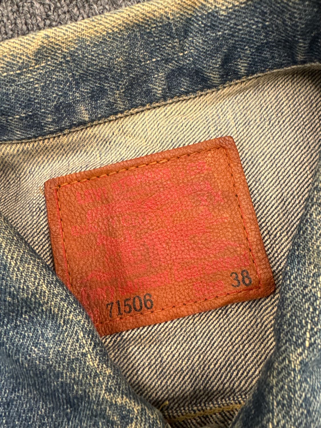 38)90’s 리바이스 빈티지 워싱 빅E 71506 1st 데님자켓 상품이미지4