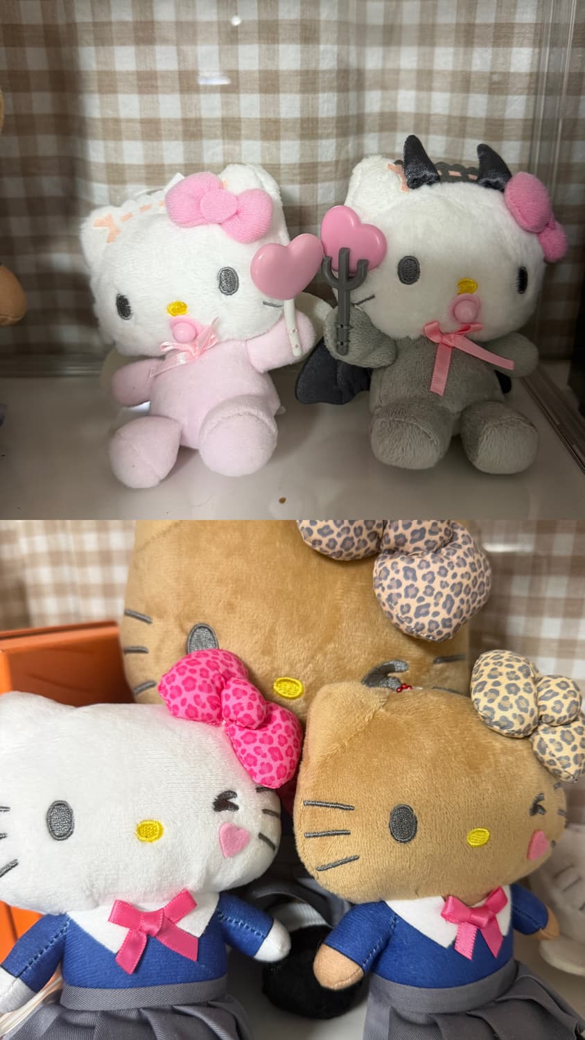 키티 엔젤 악마 교복 키티 키링 인형 상품이미지1