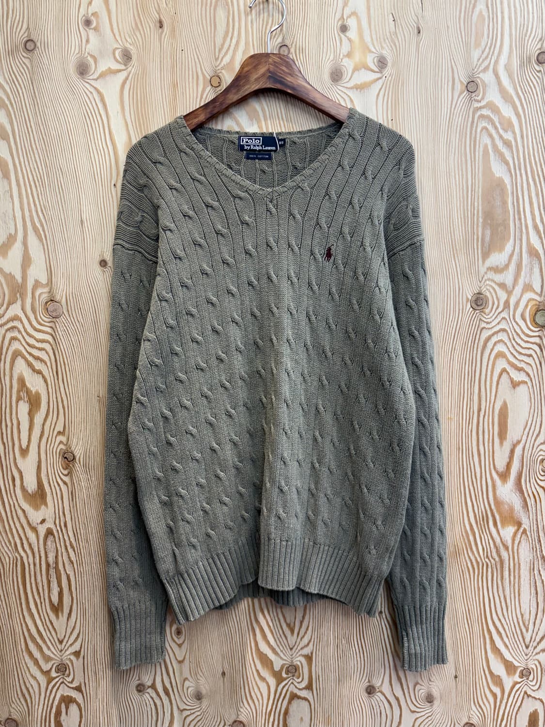 폴로 랄프로렌 브이넥 꽈배기 니트 상품이미지1