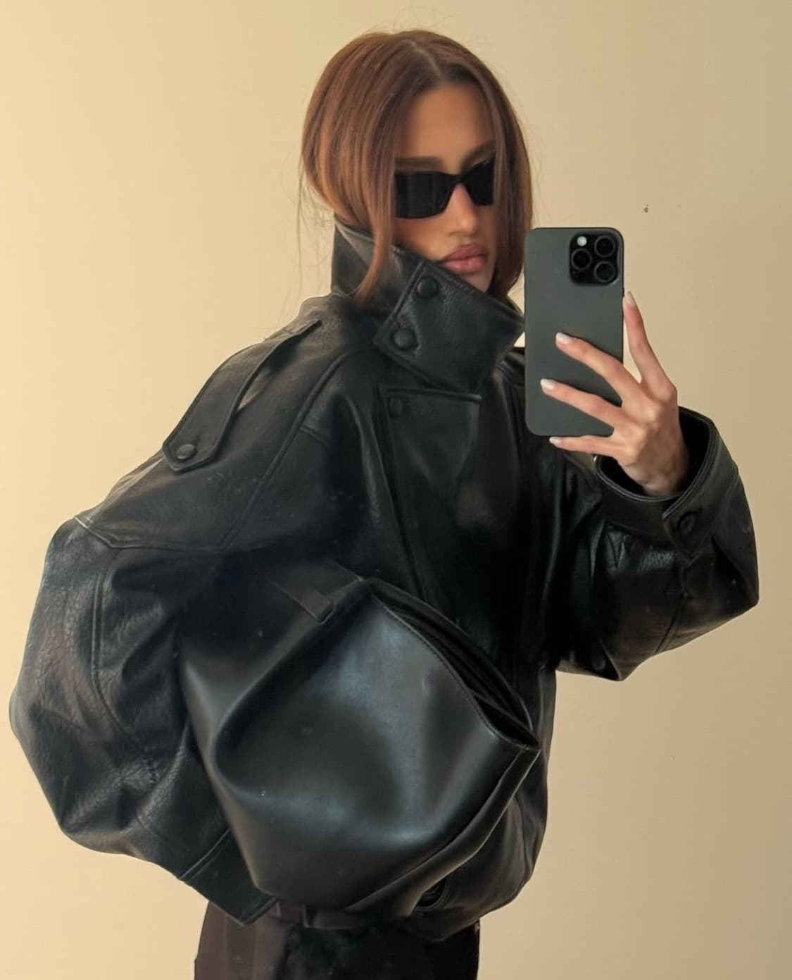 자라 생로랑 맛 하이넥 레더 자켓 상품이미지10