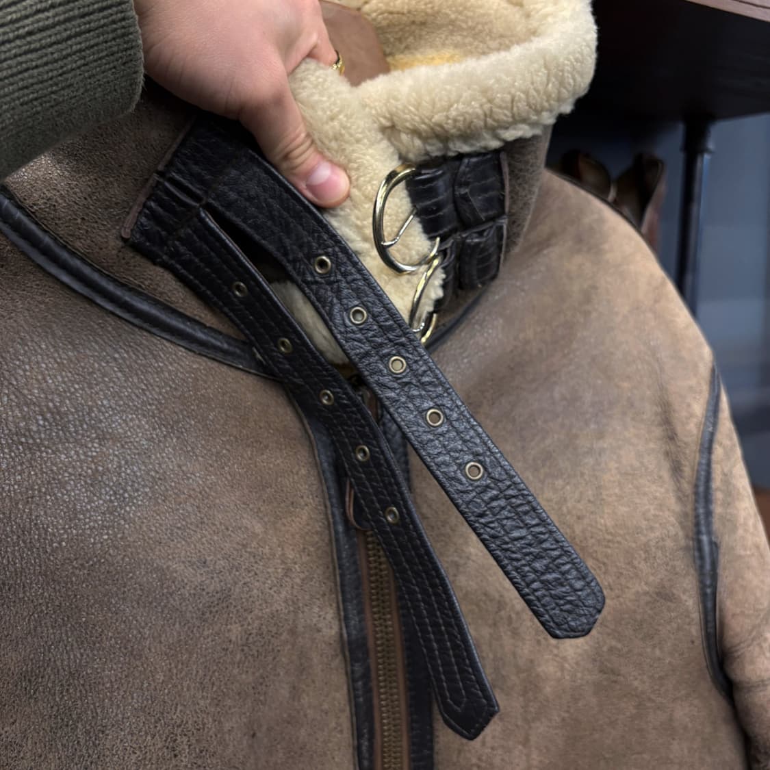 90s 아비렉스 미국생산 B-3 리얼레더 무스탕 플라이트 자켓 N486 상품이미지5