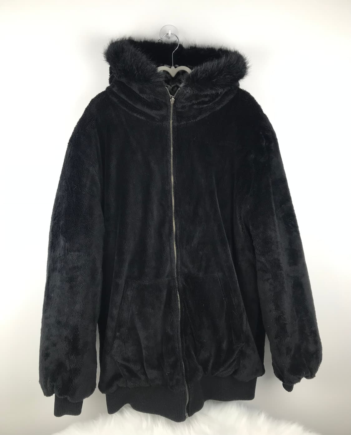 오네갸루 호피 레오파드 퍼자켓 양털 후드집업 패딩점퍼y2k 대재장급빈티지 상품이미지4