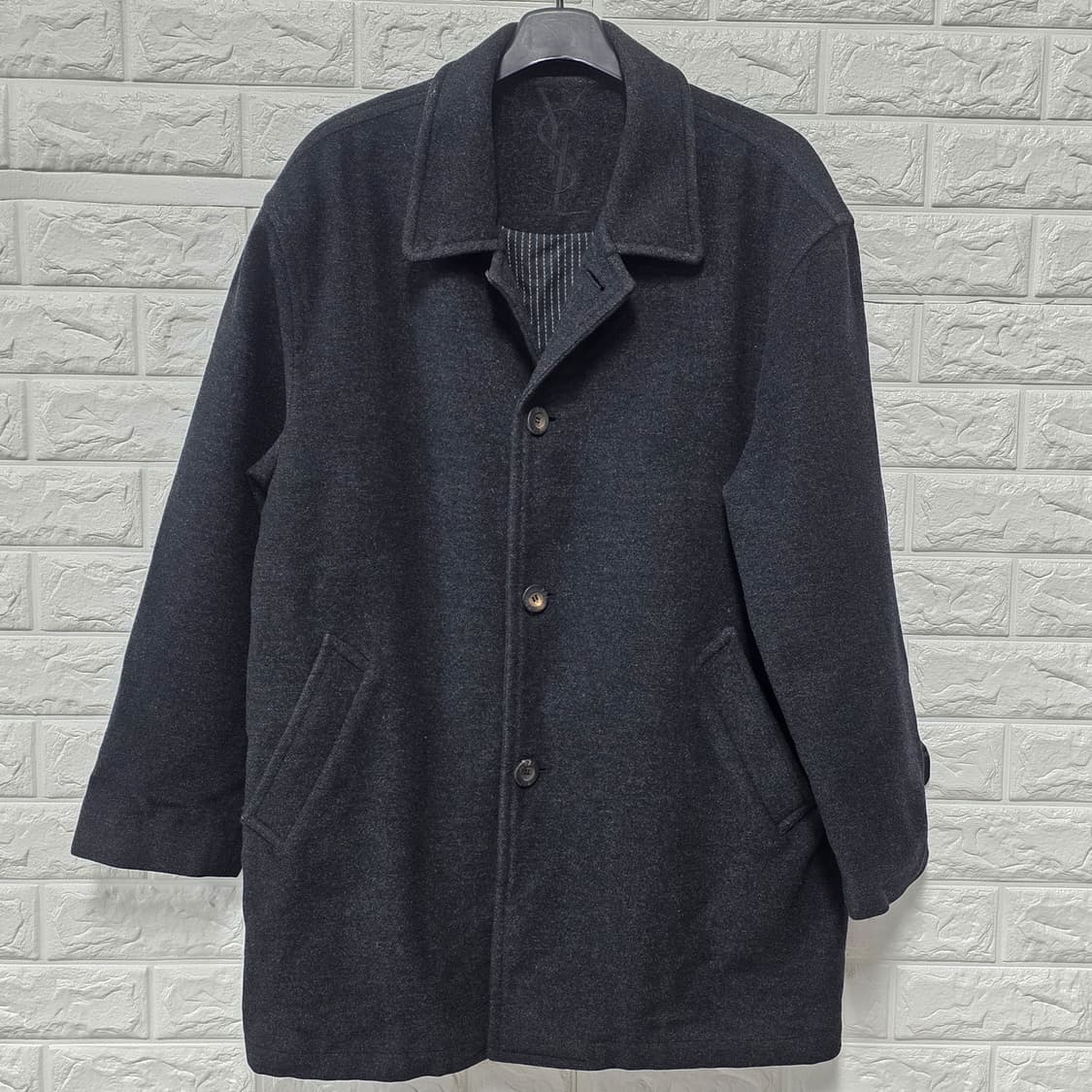 택포) 생로랑 다크그레이 코트 L 상품이미지1