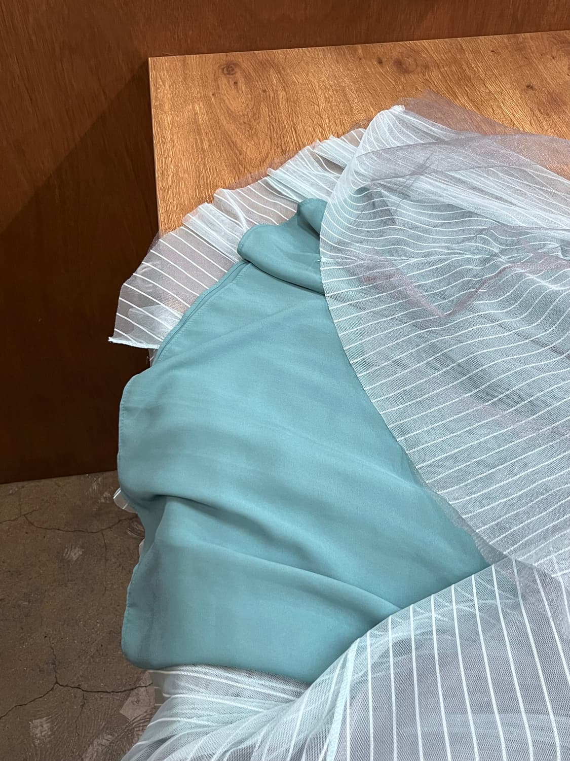 트리플 레이어 튤 스커트 블루 상품이미지7