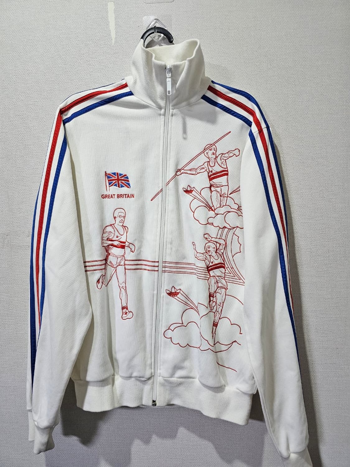 아디다스 영국 톰슨 화이트 트랙탑 저지 져지집업 95/M 상품이미지1