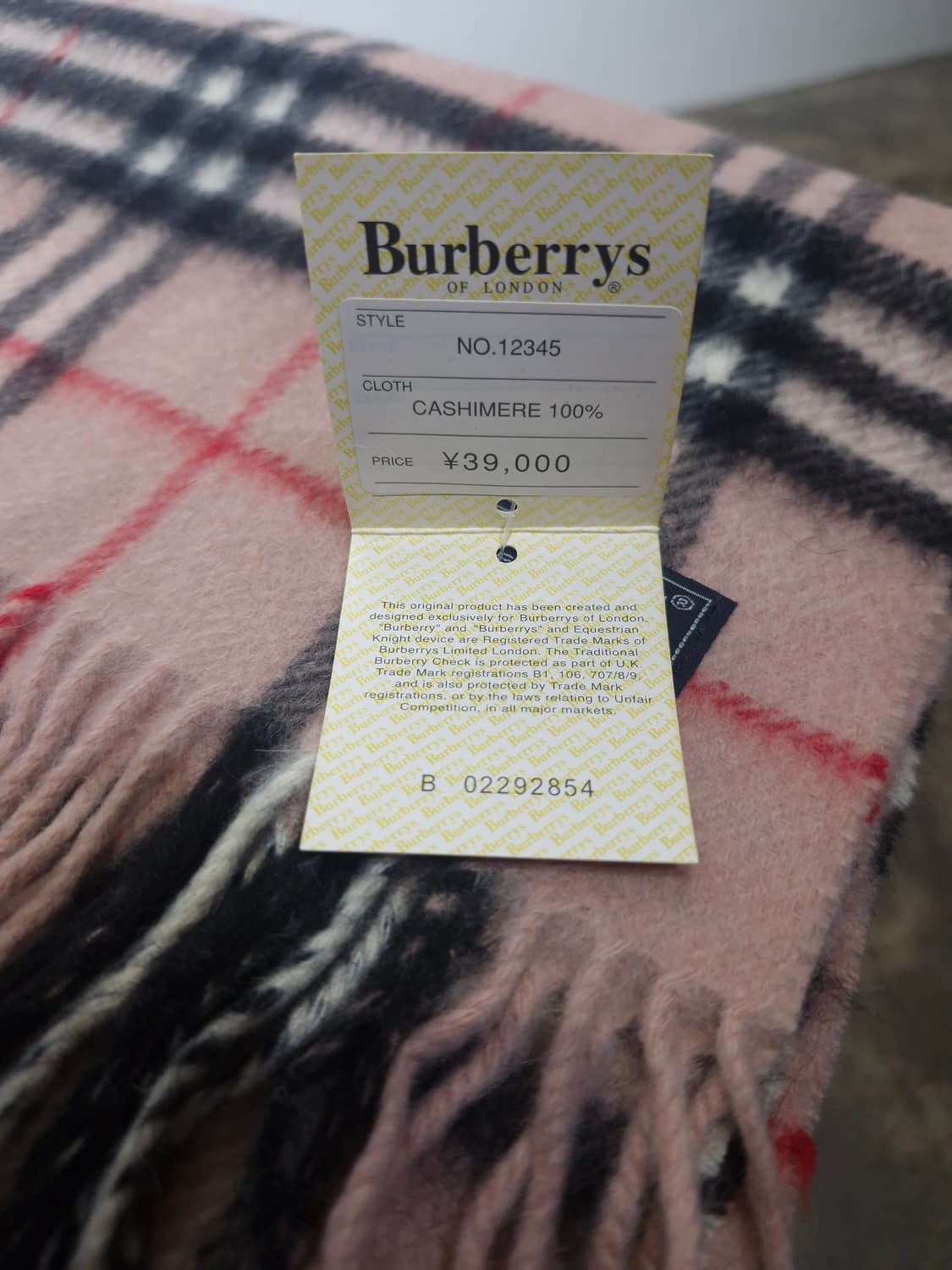[새상품]버버리(BURBERRY)체크 캐시미어 머플러 핑크 상품이미지3